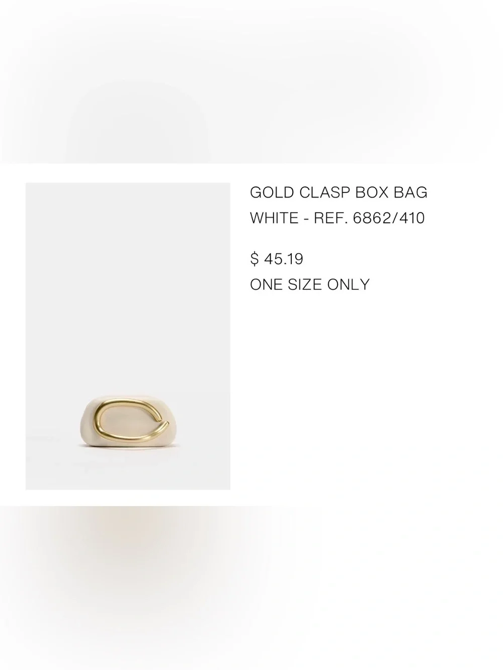 Zara gold clasp clutch bag